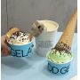Custom blue Ice cream Paper Cup Paper Ice Cream Cup Bowl with logo