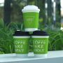 Recyclable Lovely Design Custom Green Color Single Wall 8oz 12oz 16oz Tea Cup Beverage Coffee Cups Disposable Paper Cup