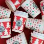 Free Sample Custom Paper Cup Advertising Paper Cup Printing logo Christmas Design Paper Coffee Cups