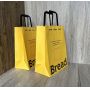 Custom yellow two cups Disposable Kraft Paper Coffee Cup Bag Restaurant Liquor Drink Shopping Bags