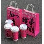Custom Red Design Your Own logo Flat Handle Restaurant Delivery Take Out Packaging Carry Brown Kraft Takeaway Food Paper Bag