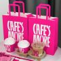 Customized marble Color Milk Tea Paper Packaging Bag Foldable Gift Paper Bags Kraft Paper Bag for Coffee Shop
