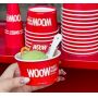 Custom red Degradable Printed Milkshake Frozen Yogurt Paper Bowl Disposable Ice Cream Cup Container