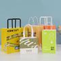 Custom Promotional Oem Low Price Party Takeaway Fast Food Takeout Grab Bags Coffee Restaurant Kraft Paper Bag with Logos