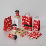 Custom christmas Kraft Paper Bag with Logo for Coffee Cups Takeaway Packaging Christmas Shopping Food Beverage 