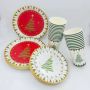 Wholesale Customized Round Tableware Christmas Holiday Decoration Paper Plate for Party Supply