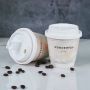 High-grade Exquisite Marble Coffee Cup Disposable with Lid Net Red Thickened Hot Drink Paper Cups Special Take-out Customized