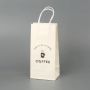 Custom Printed Logo Recyclable Takeaway Fast Food Paper Bag Coffee Carry White and Brown Kraft Paper Shopping Bags With Handle